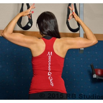 Muscles-R-Sexy Rhinestones Fitness Raceback GenXLabs red