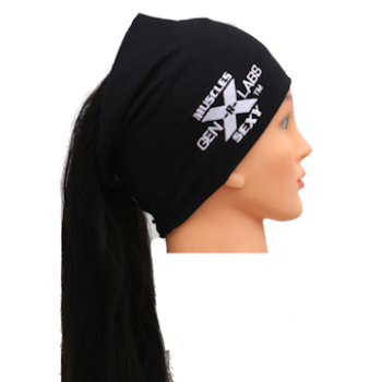 Workout Cotton Hair Beanie Adjustable for Both GenXLabs Black